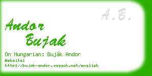 andor bujak business card